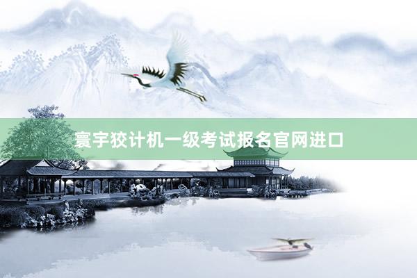 寰宇狡计机一级考试报名官网进口